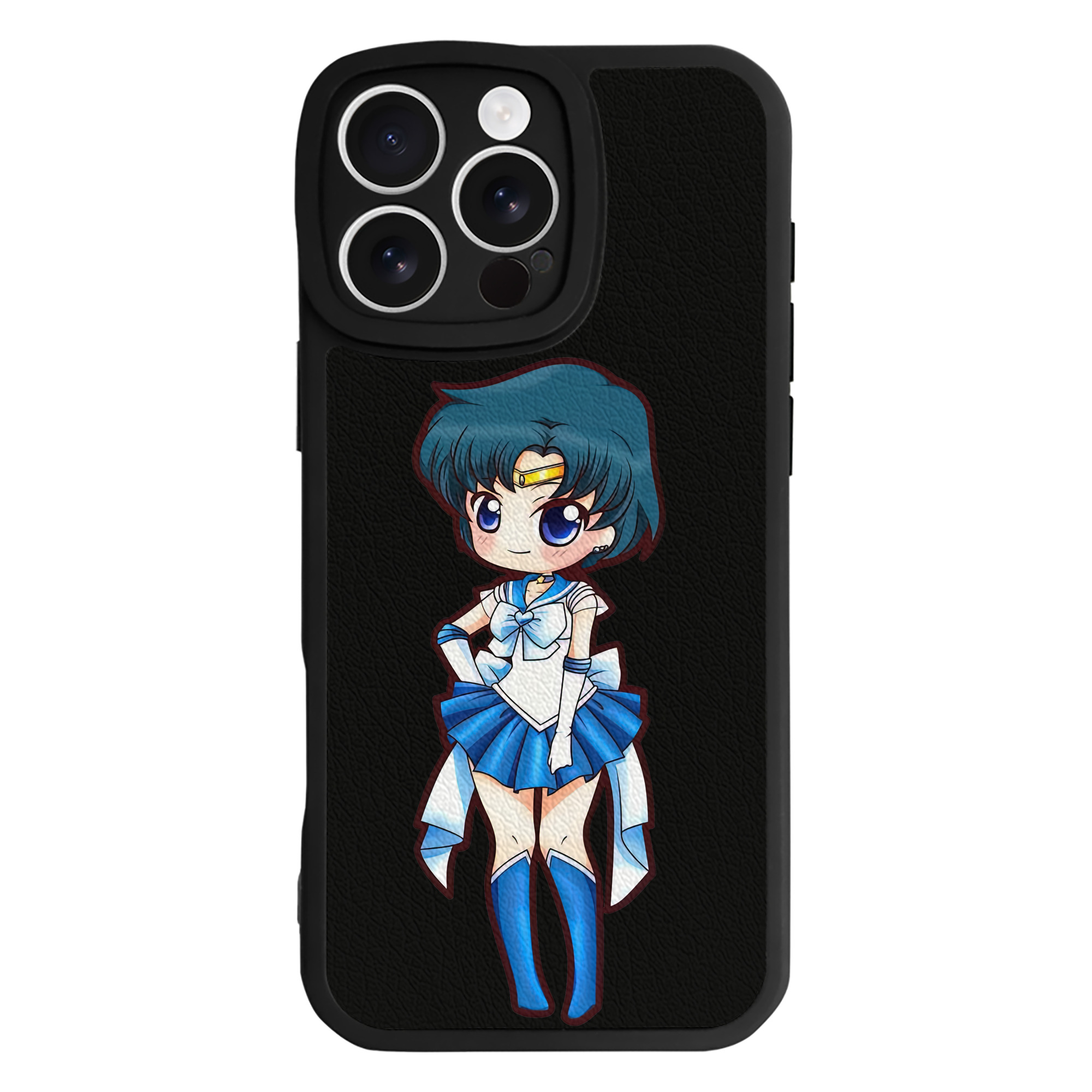 （画像用） 美少女戦士セーラームーン 水野 亜美 みずの あみ Sailor Moon Mizuno Ami 【iPhone 16シリーズ対応】シリコンスマホケース（レザー調） 材質：シリコン